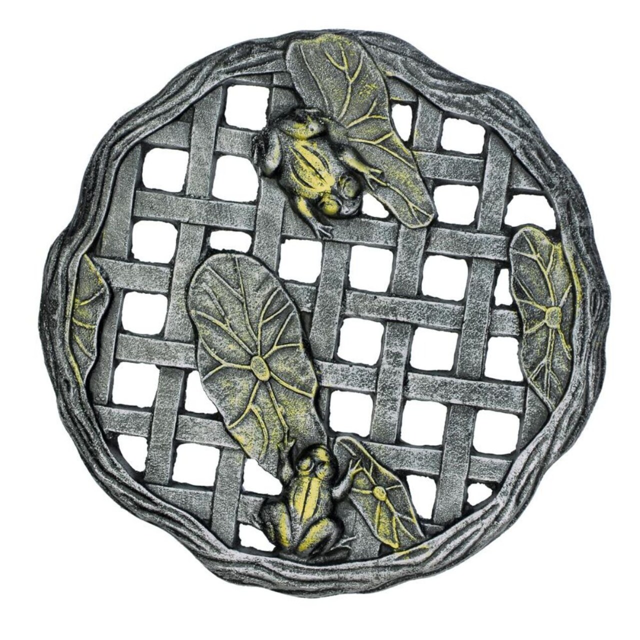 Outdoor Living and Style 12" Aluminum Hand Cast Stepping Stone Frog